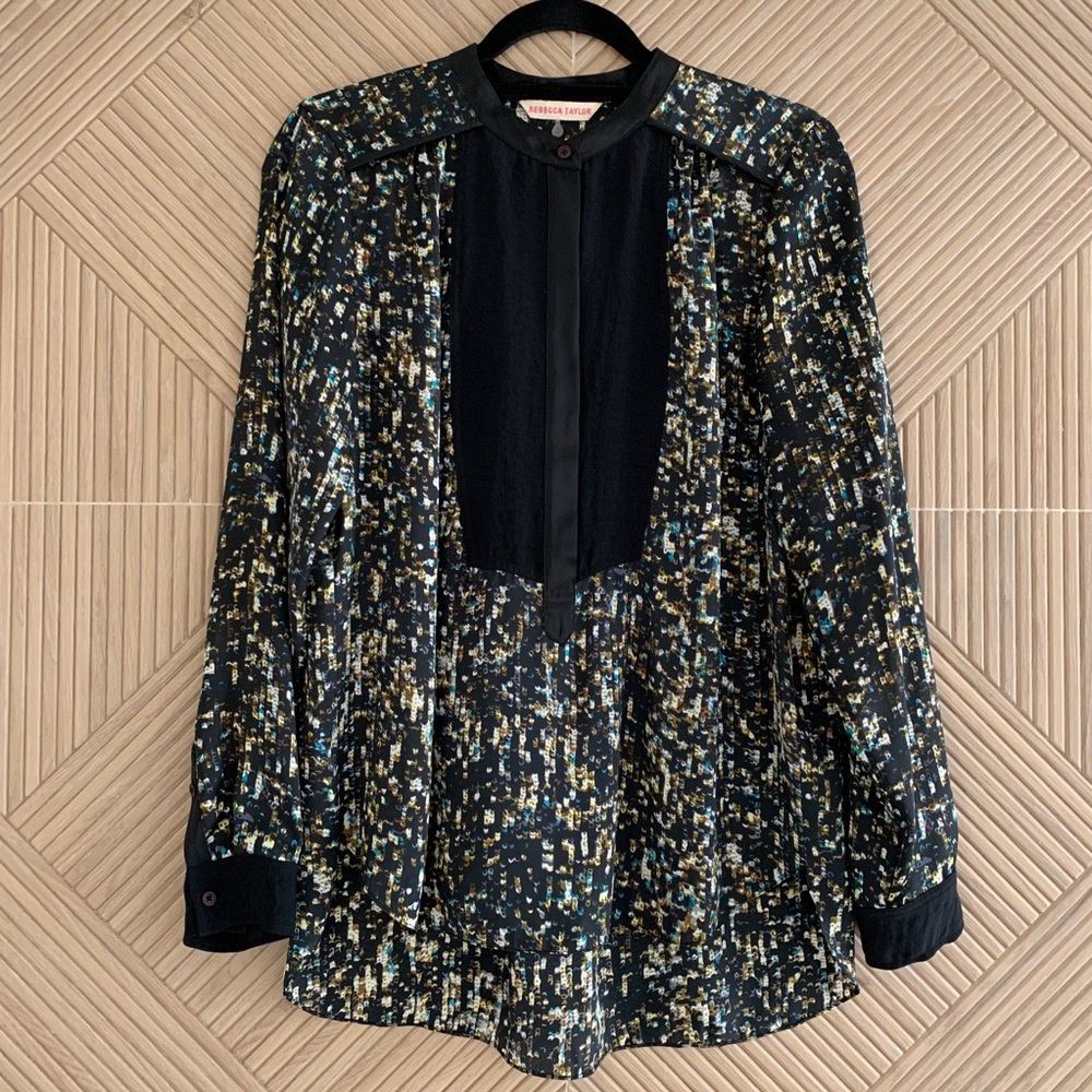 REBECCA TAYLOR SEQUIN PRINT TOP, 8